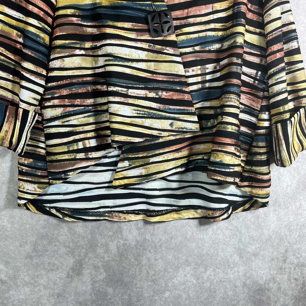 IC by Connie K Jacket Womens Medium Asymmetrical Striped Artsy Mature Career USA - Picture 3 of 8